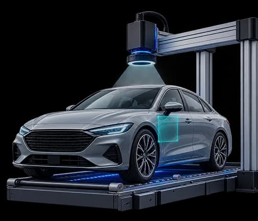 Car in an automated inspection gantry